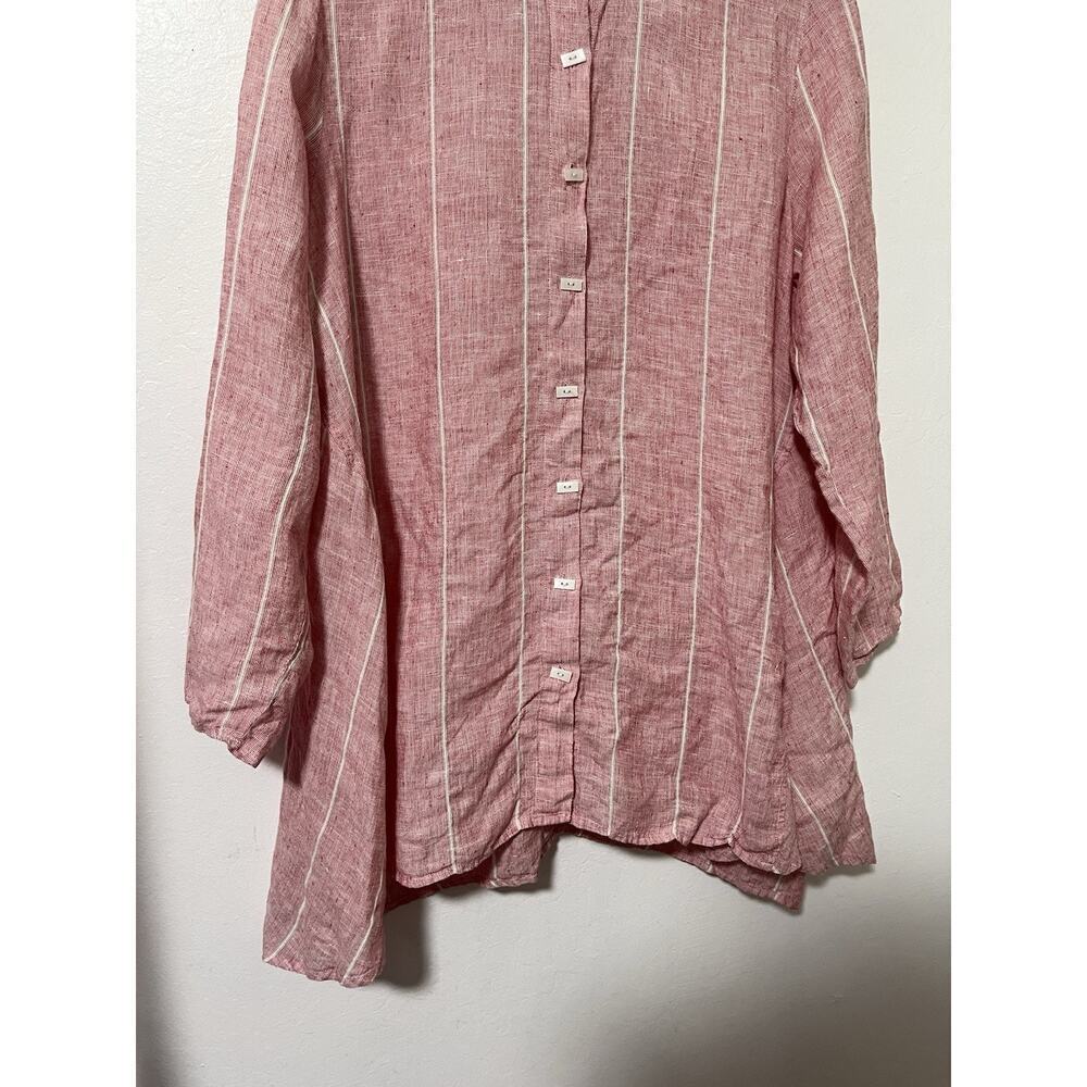 Habitat 100% Linen Button Up Stripe Tunic Top Siz… - image 4